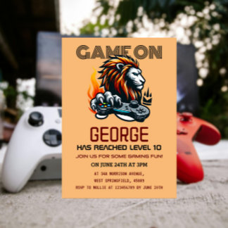 Video Game Level up Gamer Birthday Invitation