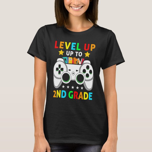Video Game Level Up To 2nd Grade Team Second Grade T-Shirt (Front)