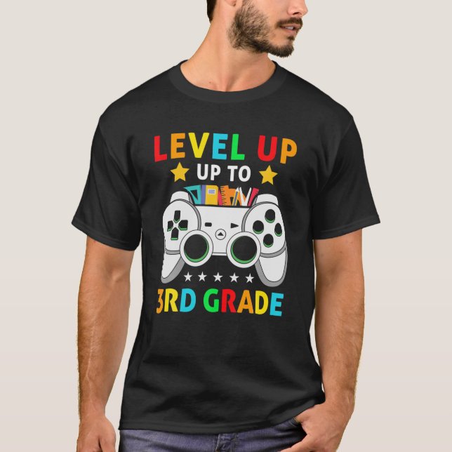 Video Game Level Up To 3Rd Grade Team Third Grade T-Shirt (Front)