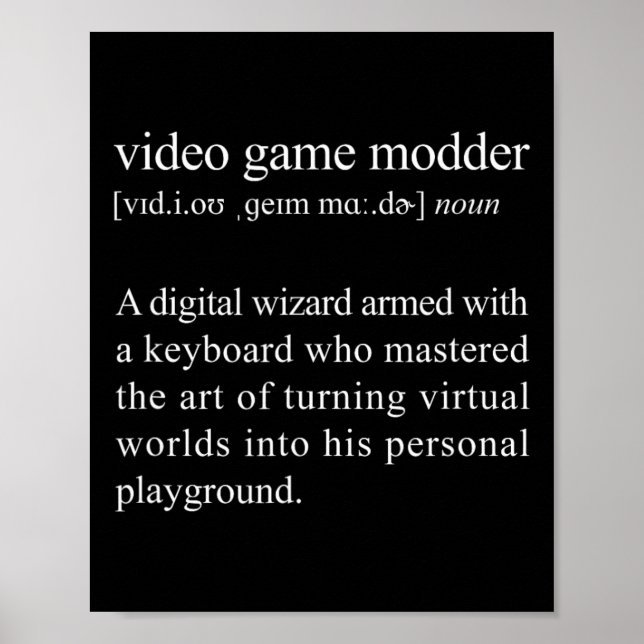 Video Game Modder Definition - Video Game Modding  Poster (Front)