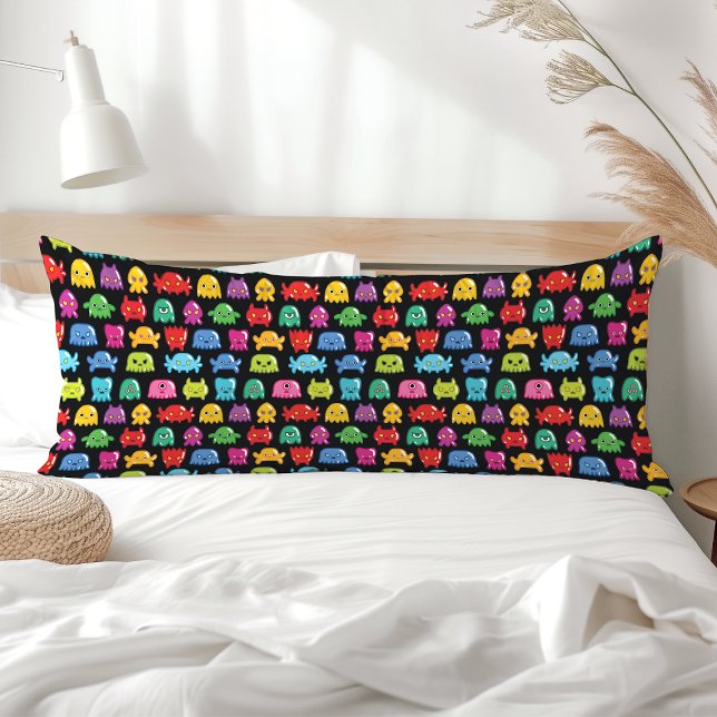 Video Game Monsters Geek Nerd Gamer Pattern Body Cushion (Creator Uploaded)