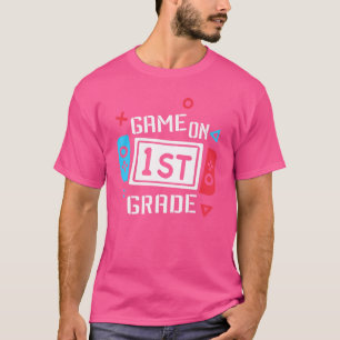 Video Game On 1st Grade Cool Kids Team First Back T-Shirt