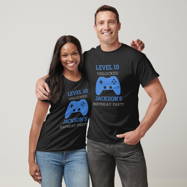 Video Game Party Level Up Kids Birthday Gamer T-Shirt (Unisex)