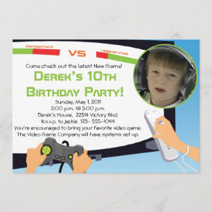 Video Game Party - Personalised Invitations