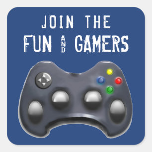video game party square sticker