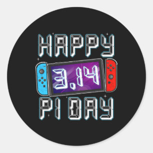 Video Game Pi Day Gamer Math Teacher Kids Boys Men Classic Round Sticker