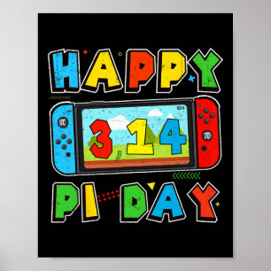 Video Game Pi Day Gamer Math Teacher Kids Boys Men Poster