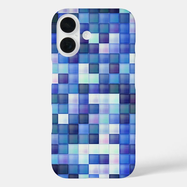 Video Game Pixels Blue Square Pattern Case-Mate iPhone Case (Back)