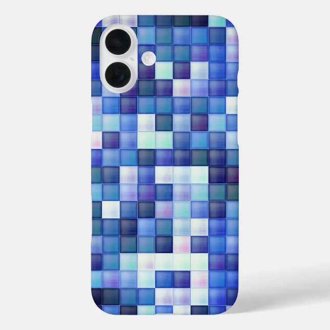 Video Game Pixels Blue Square Pattern Case-Mate iPhone Case (Back)