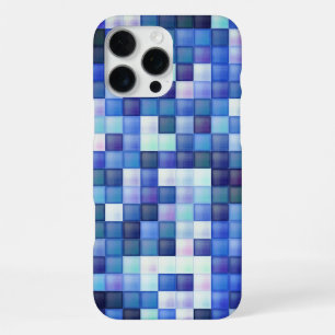 Video Game Pixels Blue Square Pattern iPhone 16 Pro Max Case