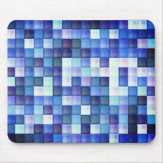 Video Game Pixels Blue Square Pattern Mouse Mat