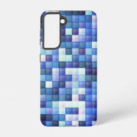 Video Game Pixels Blue Square Pattern