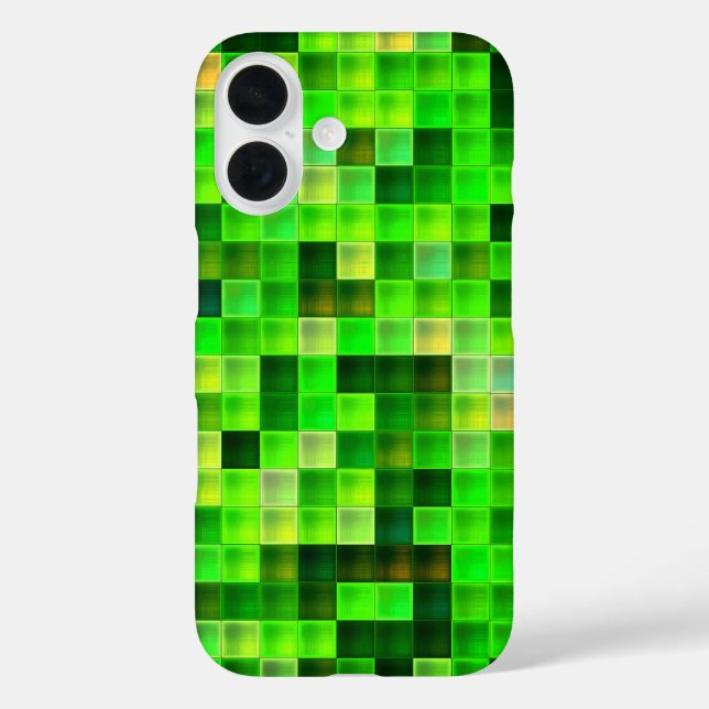 Video Game Pixels Green Square Pattern Case-Mate iPhone Case (Back)