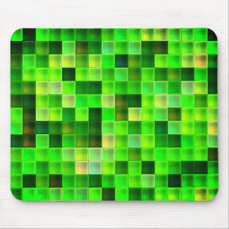 Video Game Pixels Green Square Pattern Mouse Mat