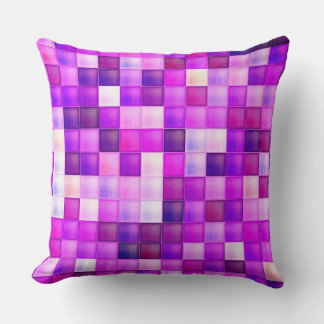 Video Game Pixels Pink Square Pattern Cushion