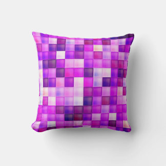 Video Game Pixels Pink Square Pattern Cushion