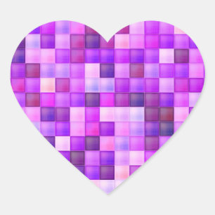 Video Game Pixels Pink Square Pattern Heart Sticker