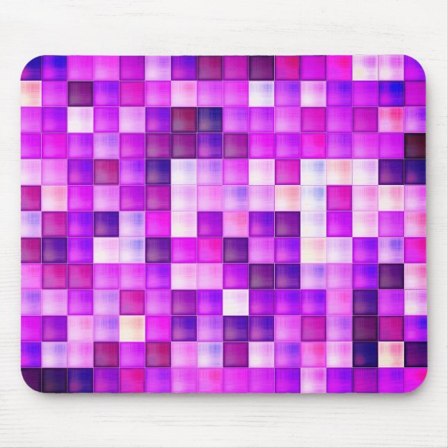 Video Game Pixels Pink Square Pattern Mouse Mat (Front)