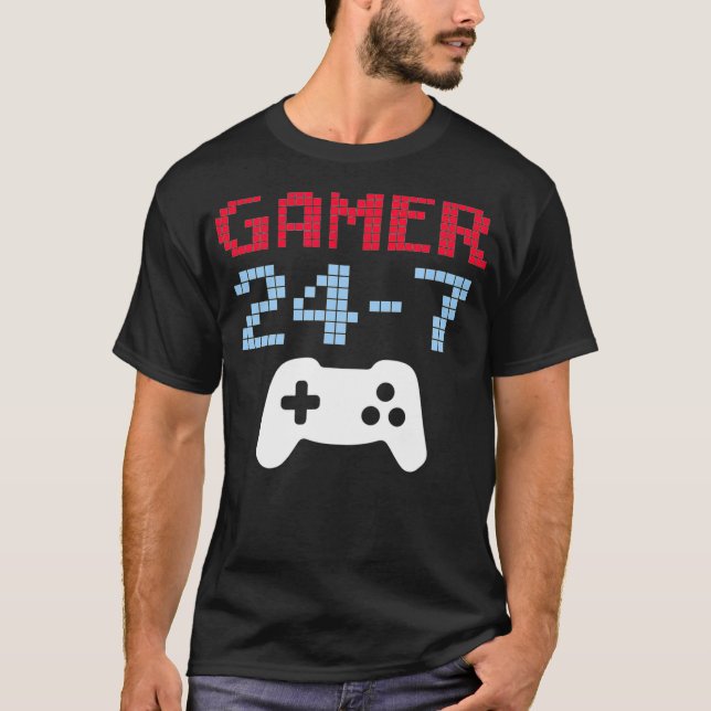 Video Game Player Gift GAMER 247 Love Gaming Boy K T-Shirt (Front)