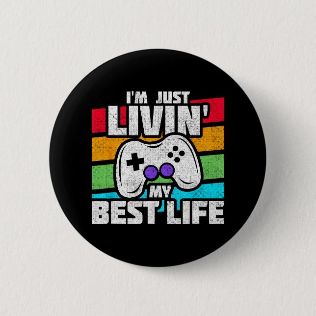 Video Game Player - Pc Console Online Gaming - Fun 6 Cm Round Badge (Front)