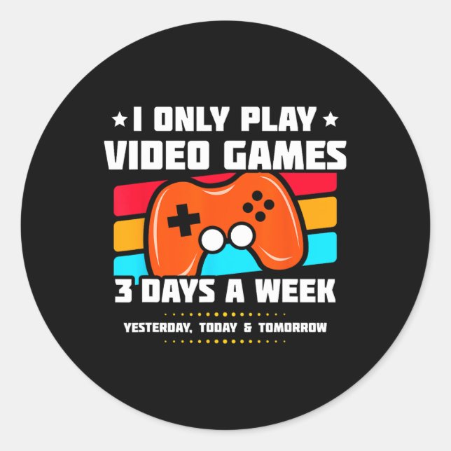 Video Game Player - Pc Console Online Gaming - Fun Classic Round Sticker (Front)
