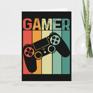 Video Game Player Retro Gamer Gaming Addict Boy Gi Card