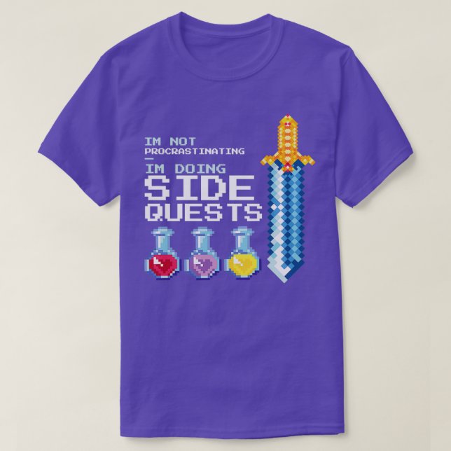 Video Game Potions And Sword T-Shirt (Design Front)