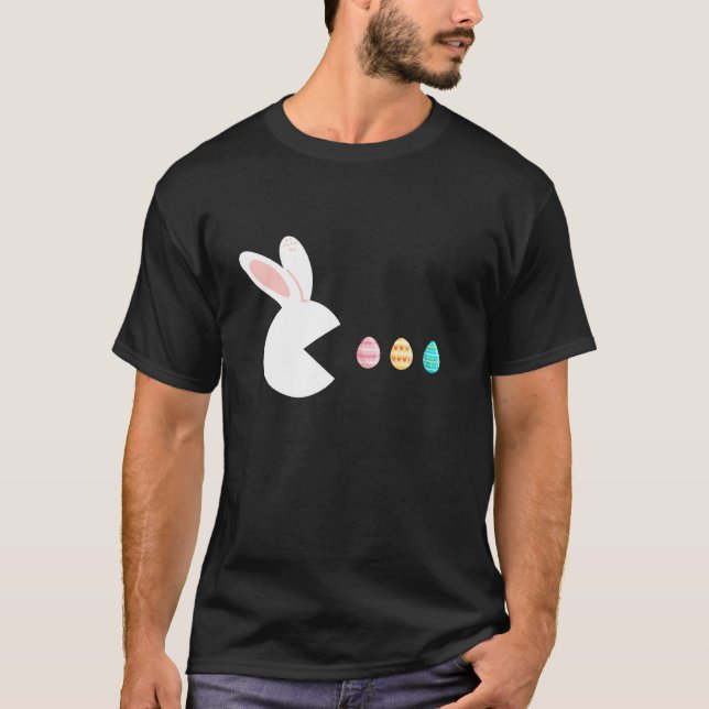 Video Game Rabbit Bunny Eggs Easter Gamer Kids Boy T-Shirt (Front)
