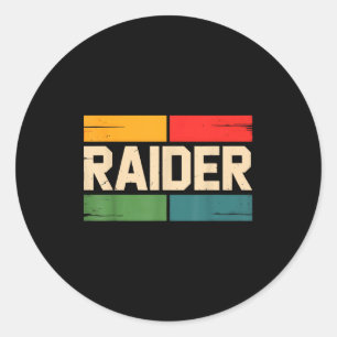 Video Game Raider Vintage Retro Men Women Girl Kid Classic Round Sticker