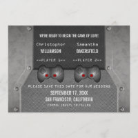 Video Game Save the Date Invite, Grey