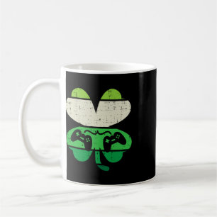 Video Game Shamrock Retro St Patricks Day Boys Men Coffee Mug