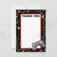 Video Game Thank You Card - Game On Birthday Party