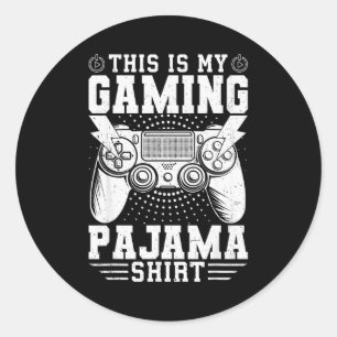 Video Game This Is My Gaming Pajama Funny Gamer Bo Classic Round Sticker
