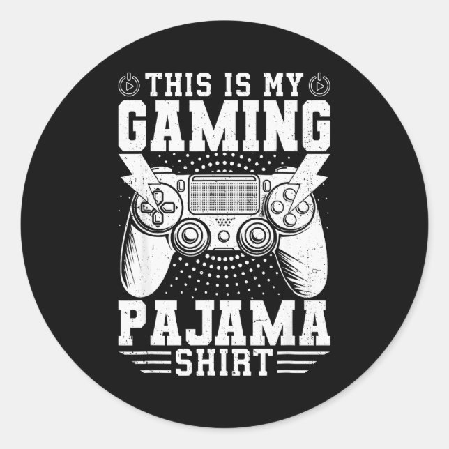 Video Game This Is My Gaming Pajama Funny Gamer Bo Classic Round Sticker (Front)