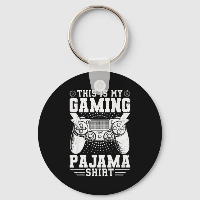 Video Game This Is My Gaming Pajama Funny Gamer Bo Key Ring (Front)