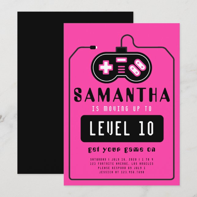 Video Game Truck Birthday Invitation (Front/Back)