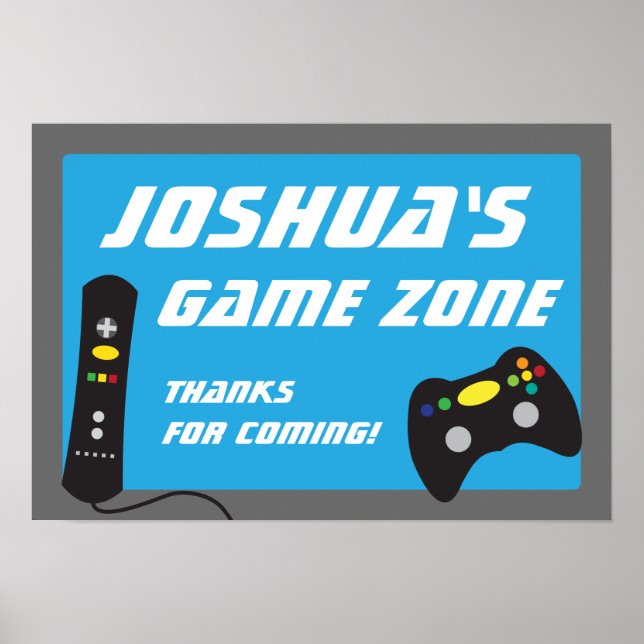 Video Game Truck Birthday Party Banner Poster (Front)