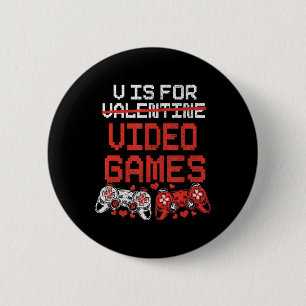 Video Game Valentines Day  for Boys Kids Teenager  6 Cm Round Badge