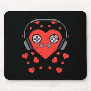 Video Game Valentines Day Gamer Boys Men Girls Gif Mouse Mat