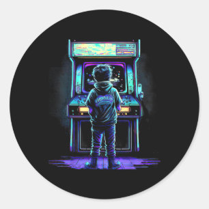 Video Game Vintage Retro Arcade 3  Classic Round Sticker