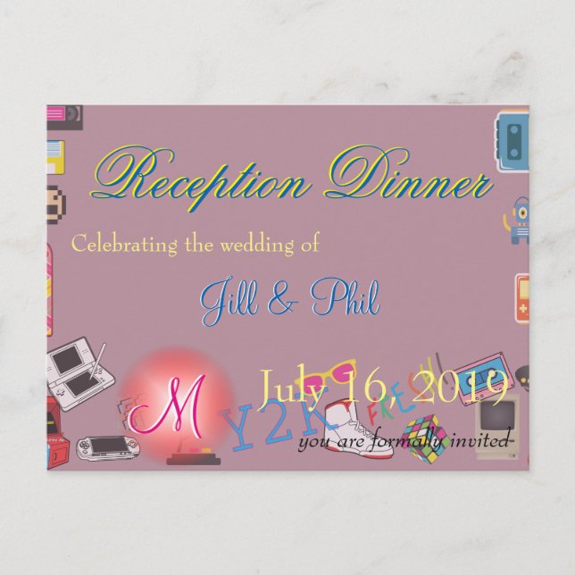 Video Game Wedding Invitation Postcard (Front)
