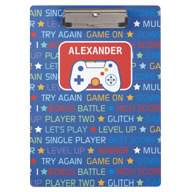 Video Game Words Clipboard (Front)