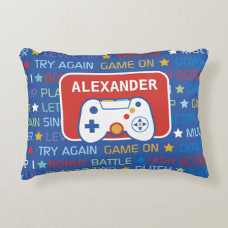 Video Game Words Decorative Cushion