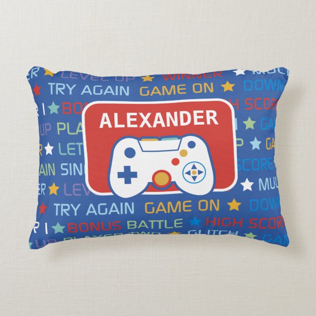 Video Game Words Decorative Cushion (Front)