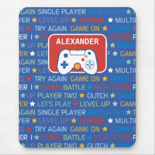 Video Game Words Mouse Mat