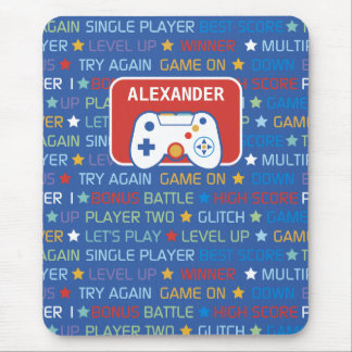 Video Game Words Mouse Mat