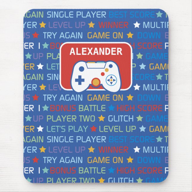 Video Game Words Mouse Mat (Front)