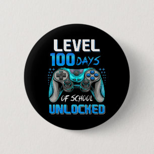 Video Gamer 100th Day Of School Level 100 Days Unl 6 Cm Round Badge
