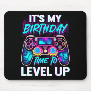 Video Gamer Birthday Gifts Birthday Time To Level Mouse Mat