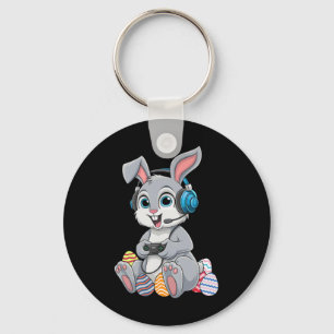 Video Gamer Bunny Egg Gaming Boys Men Kids Happy E Key Ring